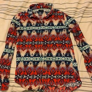 BDG Aztec Patterned Button-Down